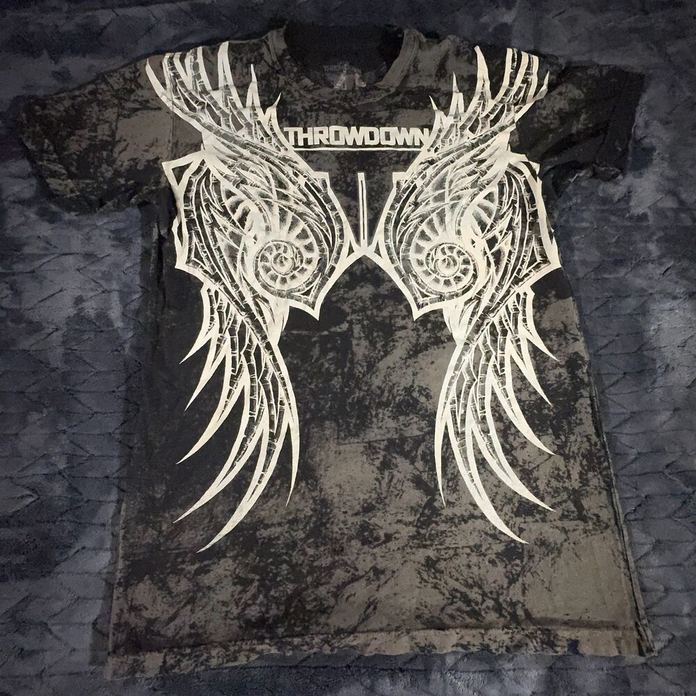 Y2K Throwdown Premium Grunge Wings Shirt L